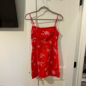 Reformation Red Floral Mini Dress